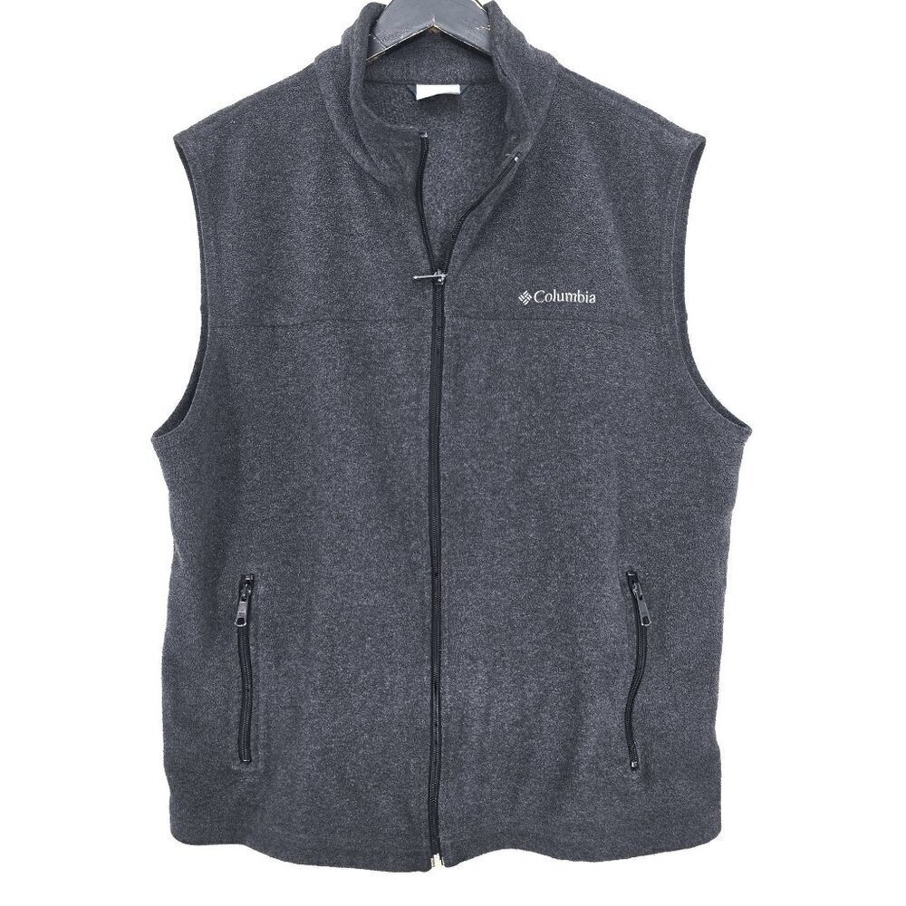 Columbia Gray Flecce Sweater Vest Men Size Large